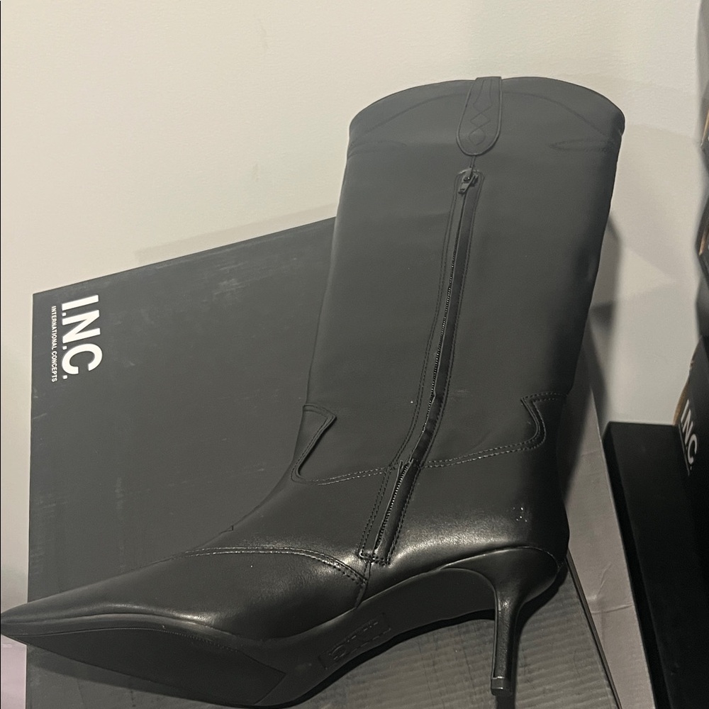 INC International Concepts Women's Black Heeled Boots size 8 M - Picture 4 of 9
